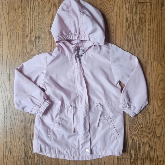 Reserved girls hooded light pink coat size 110cm/ 5T - Picture 1 of 9